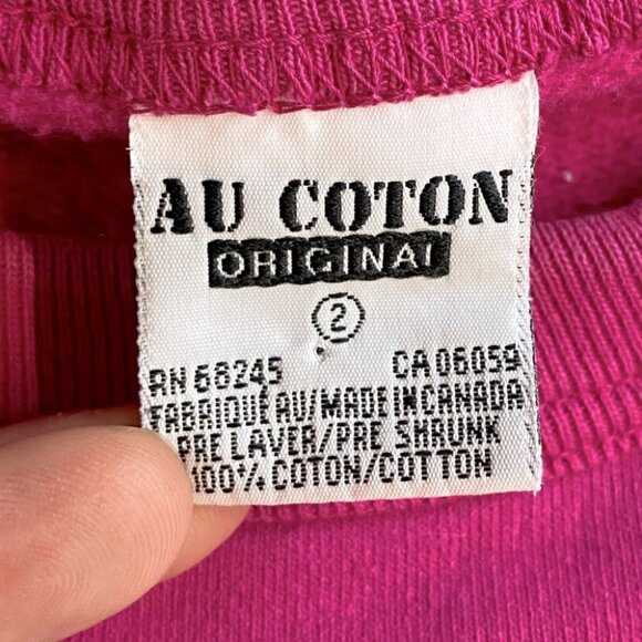 Vintage Au Coton Pink ACX Activewear Crew Neck Sweatshirt L - Picture 6 of 14